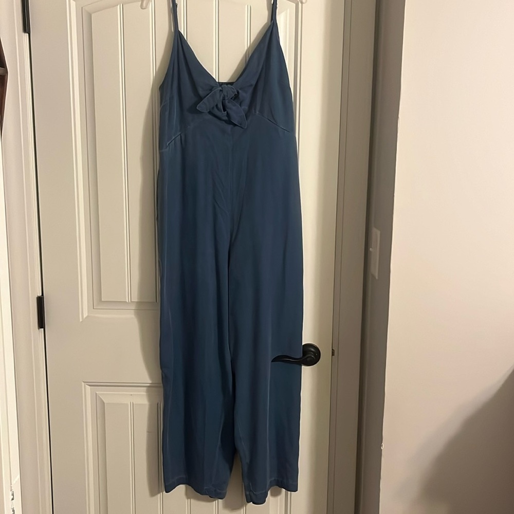 Old Navy Teal Blue Wide-Leg Jumpsuit with Front Tie